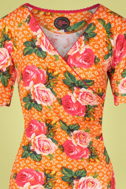 Tante Betsy - Lila Savon Rose jurk in oranje 5