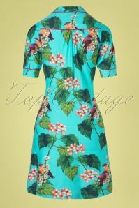 Tante Betsy - Polly Pocket Botanical Bird Dress Années 60 en Turquoise 3