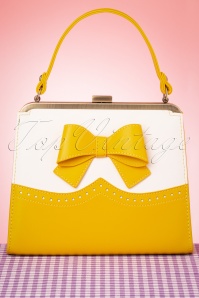 Lola Ramona ♥ Topvintage - Inez Classica Bag in Gelb und Weiß