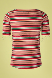 King Louie - Carice Poolside Stripes V-Top in Chili-Rot 3