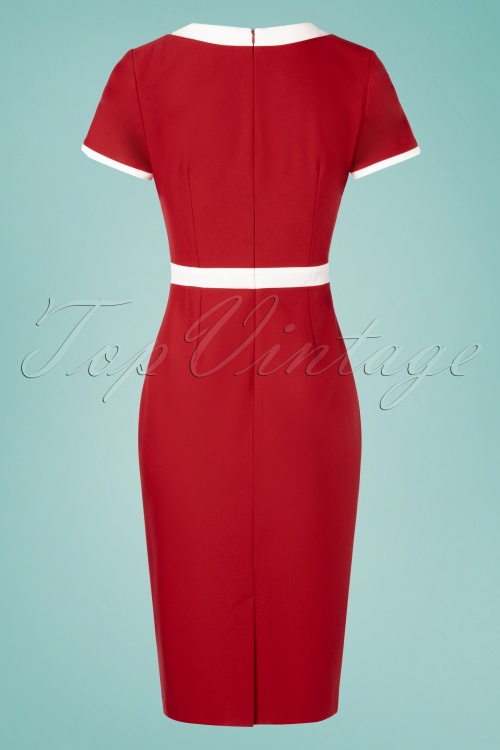 Glamour Bunny - 50s Hazel Pencil Dress in Red 5