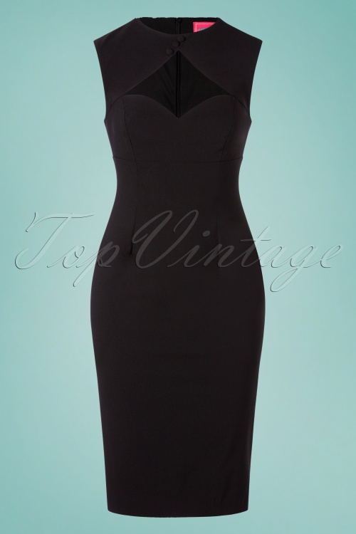 Glamour Bunny - 50s Selena Pencil Dress in Black 3
