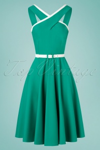 Glamour Bunny - 50s Dorothy Swing Dress in Turquoise 2
