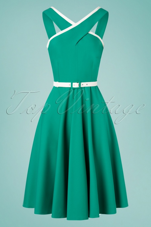 Glamour Bunny - 50s Dorothy Swing Dress in Turquoise 2