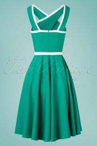 Glamour Bunny - 50s Dorothy Swing Dress in Turquoise 6