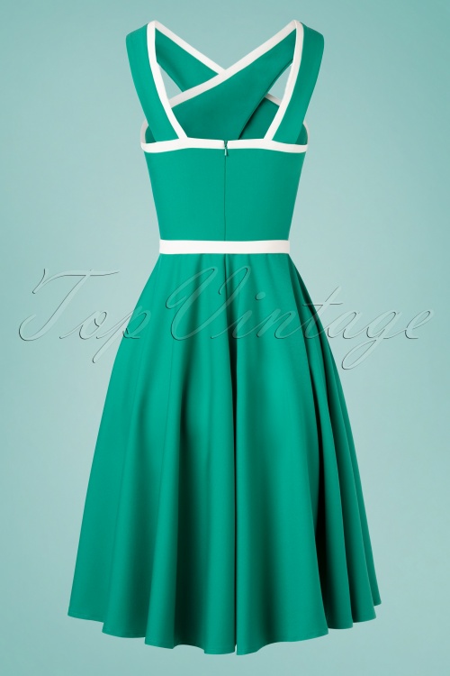 Glamour Bunny - 50s Dorothy Swing Dress in Turquoise 6