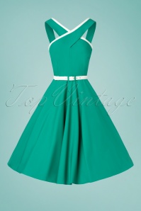 Glamour Bunny - 50s Dorothy Swing Dress in Turquoise 3