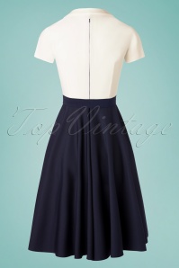Glamour Bunny - 50s Lila Swing Dress in White and Navy 7