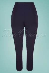 Glamour Bunny - 50s Donna Capri Trousers in Navy 3