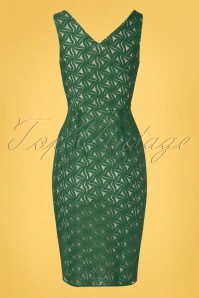 Rebel Love Clothing - Jungle Jive Lace Sarong Pencil Dress Années 50 en Vert 4