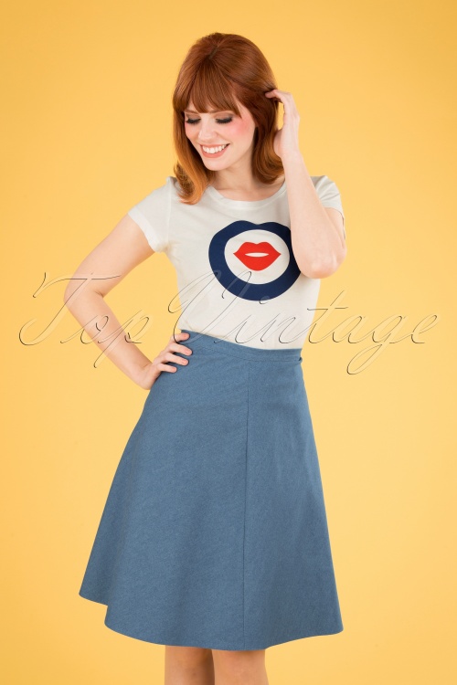 Very Cherry - 60s A-line Skirt in Light Denim