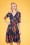 50s Caryl Floral Swing Dress in Navy