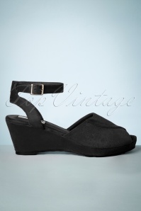 Lulu Hun - 60s Simona Wedge Sandals in Black 4