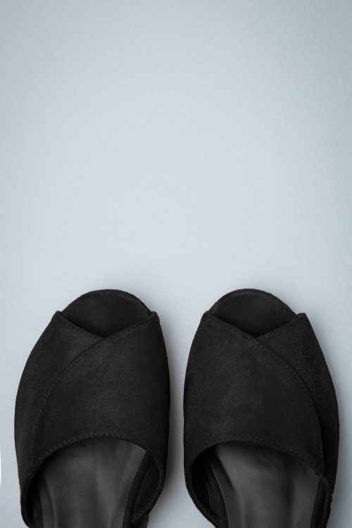 Lulu Hun - 60s Simona Wedge Sandals in Black 3
