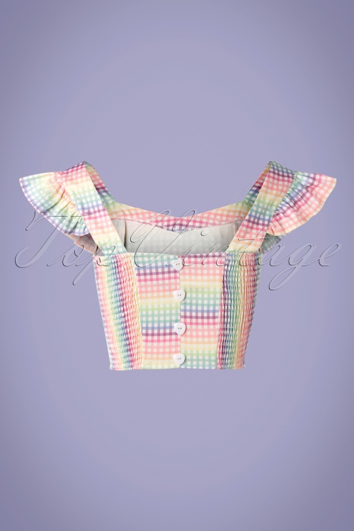 Vixen - Unreal Redheads Collaboration ~ 50s Gingham Crop Top in Multi 3