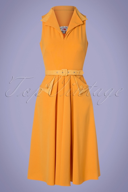 Miss Candyfloss - 50s Annie Mae Swing Dress in Yellow