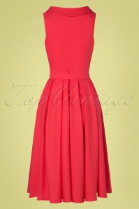 Miss Candyfloss - Thelise Swing Dress Années 50 en Corail 3