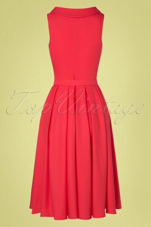 Miss Candyfloss - 50s Thelise Swing Dress in Coral Pink 3