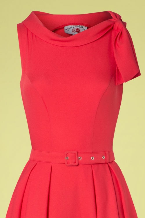 Miss Candyfloss - 50s Thelise Swing Dress in Coral Pink 4