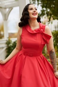 Miss Candyfloss - 50s Thelise Swing Dress in Coral Pink