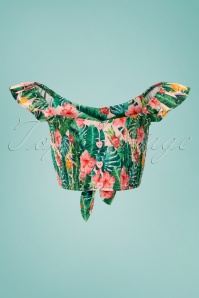 Vixen - Unreal Redheads Collaboration ~ Floral Tiki crop top in roze 3