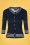 Vixen - 50s Ally Anchor Cardigan in Navy