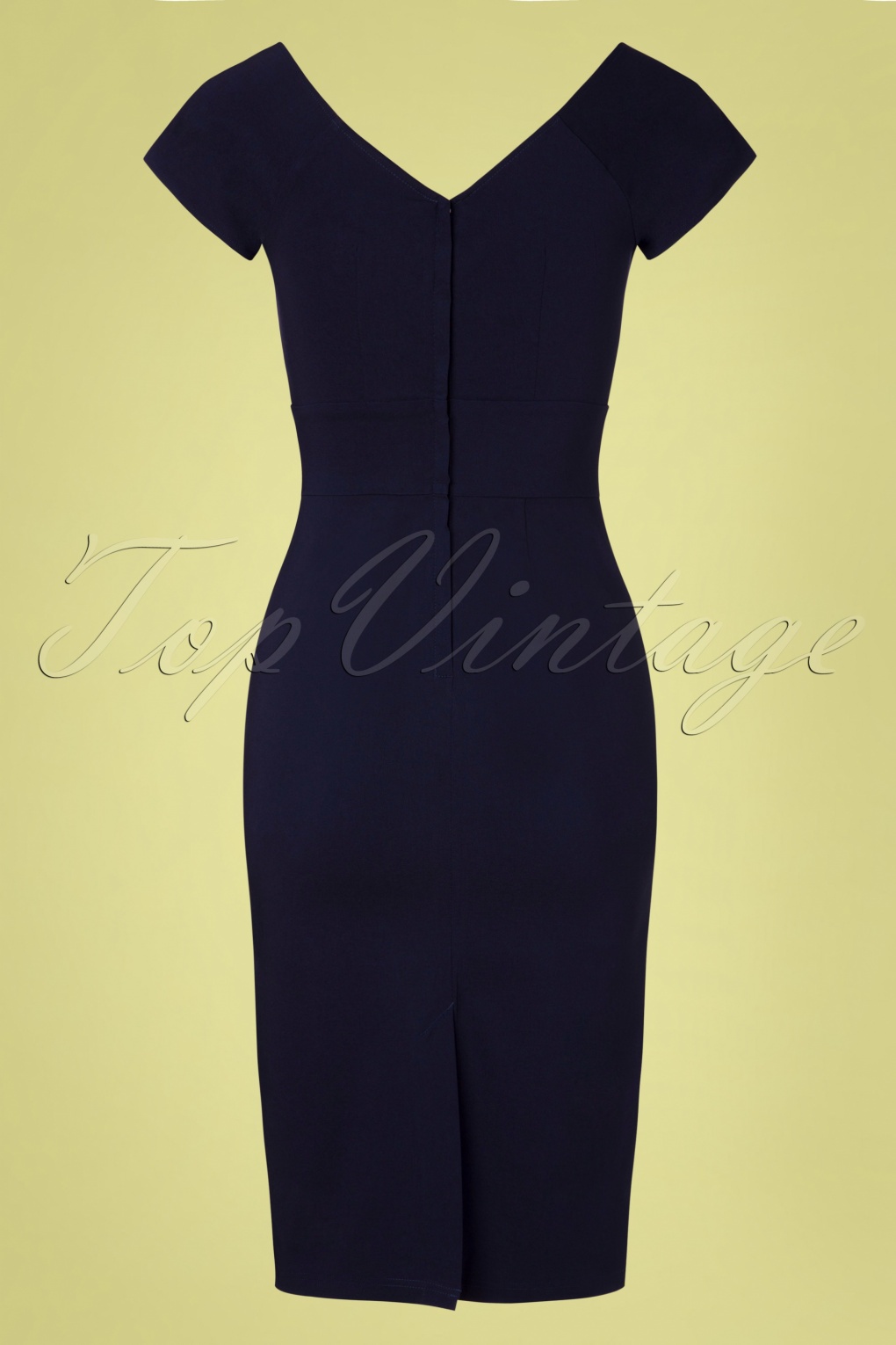 50s Shame Pencil Dress in Navy