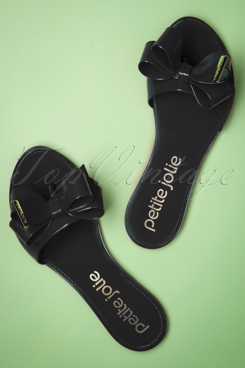 Petite Jolie - Lala Bow slippers in Preto zwart 3