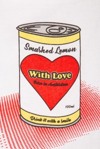 Smashed Lemon - Can With Love T-Shirt Années 50 en Blanc 3