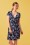 Smashed Lemon - 60s Arya Floral Dress in Navy and White 2