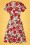 Smashed Lemon - 60s Charina Floral Polkadot Dress in Ivory and Red 4