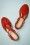 Carina Leather Sandals Années 60 en Rouge