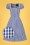 Collectif Clothing - Giulietta Mini Gingham Swing-Kleid in Blau