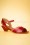 La Veintinueve - 60s Janet Leather Low Heel Sandals in Red and Coral 2