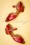 La Veintinueve - Janet Leather Low Heel Sandals Années 60 en Rouge et Corail
