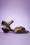 La Veintinueve - Janet Leather Low Heel Sandals Années 60 en Noir et Beige 3
