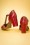 La Veintinueve - 60s Magnolia Leather T-Strap Pumps in Red 5