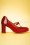 La Veintinueve - Pamela Duotone Leather T-Strap Pumps Années 60 en Rouge 3