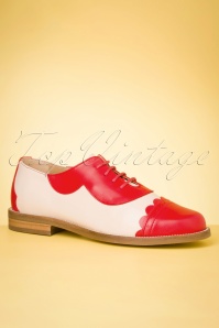 La Veintinueve - 60s Mika Oxford Shoes in Red and Cream 3