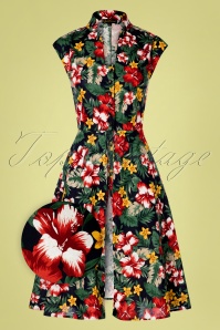 The Oblong Box Shop - 50s Paloma Tea Timer Shorts and Dress in Hibiscus Heaven