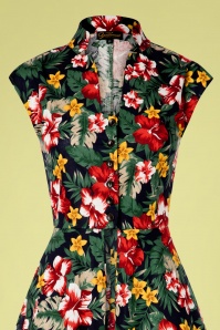 The Oblong Box Shop - Paloma Tea Timer Shorts and Dress Années 50 en Paradis d'Hibiscus 4