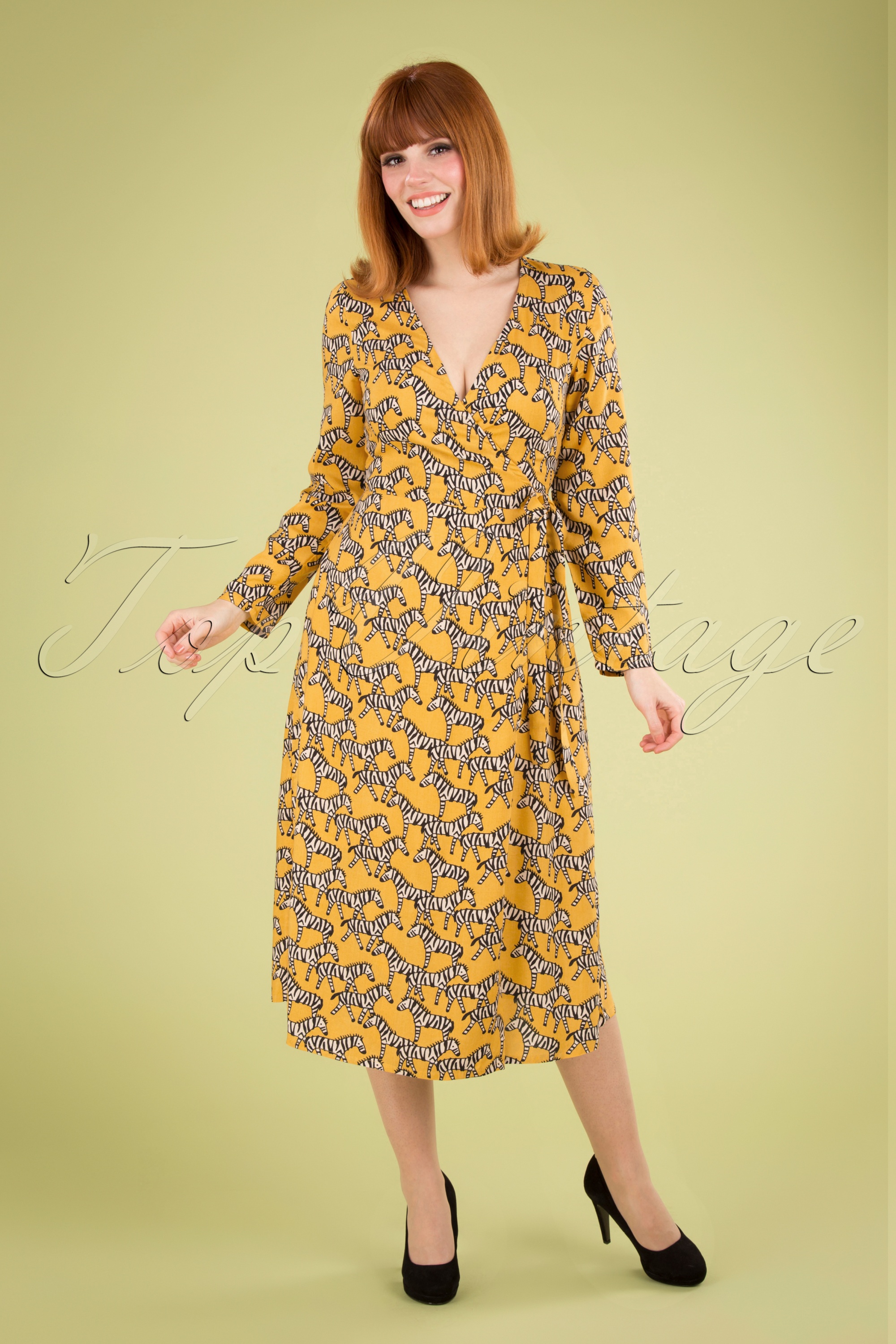 ANDRESED detached sleeve dress オレンジブラック ANDRESED detached sleeve dress オレンジブラック