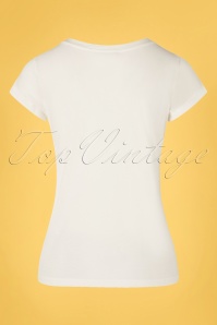 Mademoiselle YéYé - 60s With Kisses T-Shirt in White 4