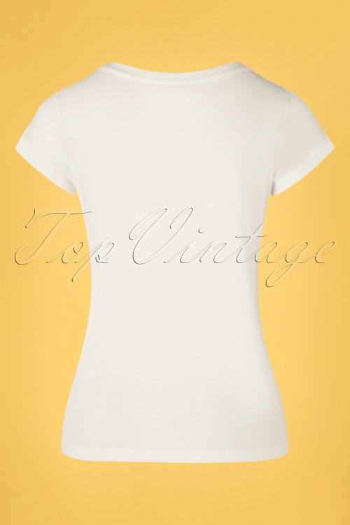 Mademoiselle YéYé - 60s With Kisses T-Shirt in White 4
