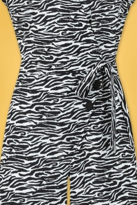 Collectif Clothing - Jodie Zebra Jumpsuit in Schwarz und Weiß 4