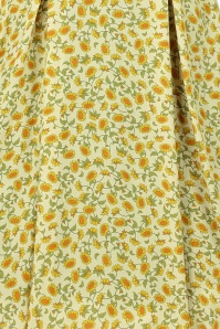 Bright and Beautiful - Demmi Midi Sunflower Dress Années 70 en Jaune 4
