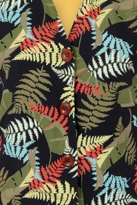 Bright and Beautiful - Sue Tropical Palm Bluse in Schwarz 3