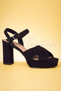 Tamaris - Savannah platform sandalen met hoge hak in zwart 2