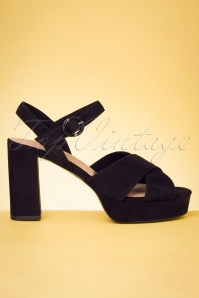 Tamaris - Savannah platform sandalen met hoge hak in zwart 4