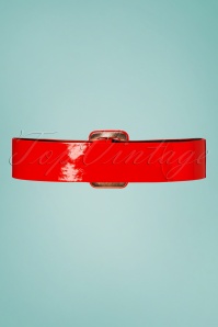 Collectif Clothing - Sally Patent Plain Belt in Rot 3